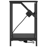 Nachtkastje 2 pcs Zwart eiken 38 x 30 x 48 cm Bewerkt hout - thumbnail