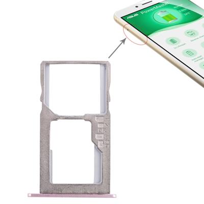 SIM-kaart lade + micro SD-kaart lade voor ASUS Zenfone 3 Max ZC553KL (roze)