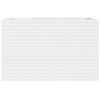 Plantenbak 110x60x68,5 cm massief grenenhout wit - thumbnail
