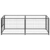 Hondenkennel 200x100x70 cm staal zwart - thumbnail