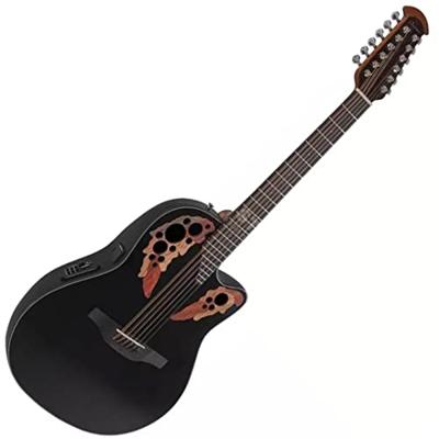 Ovation CE4412-5 Celebrity Elite Mid Depth Black 12-snarige elektrisch-akoestische westerngitaar