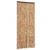 VidaXL Vliegengordijn 56x200 cm chenille okerkleurig en wit - thumbnail