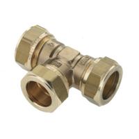 Bonfix knelkoppeling - T-stuk - 28mm x 28mm x 28mm - Messing - thumbnail