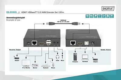 Digitus DS-55505 HDBaseT-extender (ontvanger) Via netwerkkabel RJ45 100 m Digitus DS-55505 HDBaseT-extender (ontvanger) Via netwerkkabel RJ45 100 m