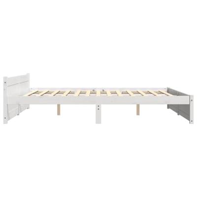 Bedframe massief hout wit 180x200 cm