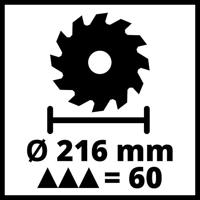 Einhell TE-SM 216 - Radiaal-, Afkort-/Verstekzaag | 216 mm | 1500W - 4300865 4300865 - thumbnail