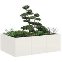 VidaXL Plantenbak 120x80x40 cm staal wit - thumbnail