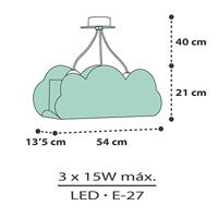 Dalber Wolken hanglampCloud groen - 41410H - thumbnail