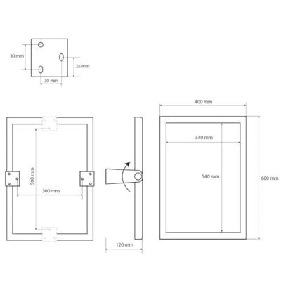 Badkamer kantelspiegel Sapho 40x60 RVS