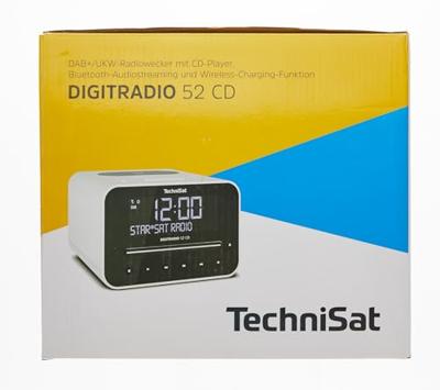 TechniSat DIGITRADIO 52 CD - Stereo DAB Wekkerradio met twee instelbare wektijden (DAB+, FM, Snooze, Sleeptimer, dimbaar display, Bluetooth, draadloze oplaadfunctie, CD-speler) zwart