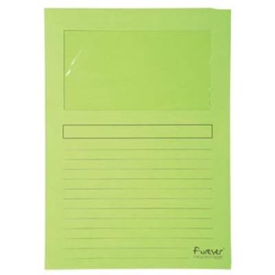 Exacompta L-map met venster Forever, pak van 100 stuks, lichtgroen