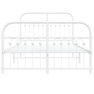 Bedframe met hoofd- en voeteneinde metaal wit 120 x 190 cm - thumbnail