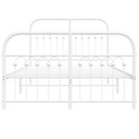Bedframe met hoofd- en voeteneinde metaal wit 120x200 cm - thumbnail