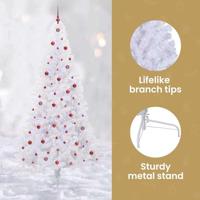 Kunstkerstboom met 300 LED Wit 240 cm PVC en staal - thumbnail