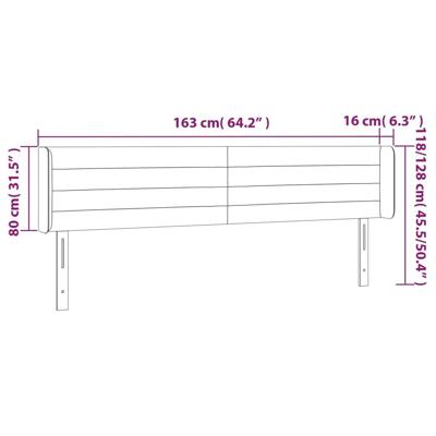 Hoofdbord met randen 163x16x78/88 cm stof blauw - thumbnail