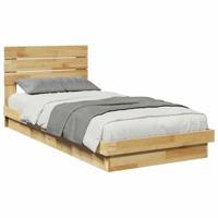 Bedframe hoofdeinde zonder matras 100x200 cm massief hout eiken - thumbnail