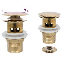 Afvoer pop-up met overloop 6,4x6,4x9,1 cm goudkleurig - thumbnail