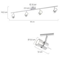 Steinhauer PlafondspotNatasja Led 4-lichts grijs - 7904ST - thumbnail