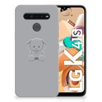 LG K41s Telefoonhoesje met Naam Grijs Baby Olifant - thumbnail