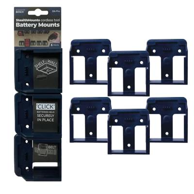 StealthMounts BM-BO18-BLU-6 Accuhouder voor Bosch 18V pro | Blauw | 6-pack - BM-BO18-BLU-6