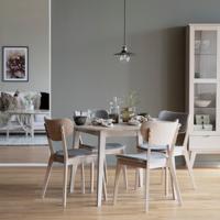 Rowico Home Kato Houten Eetkamerstoel Whitewash - Lichtgrijze Zitting - thumbnail