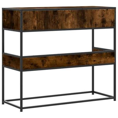 Wandtafel 90x35x80 cm bewerkt hout gerookt eikenkleurig
