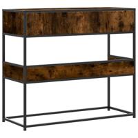 Wandtafel 90x35x80 cm bewerkt hout gerookt eikenkleurig - thumbnail