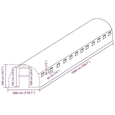VidaXL Kashoes vervangend (54 m²) 300x1800x200 cm groen