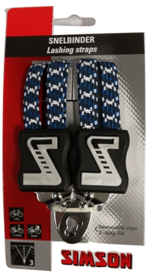 Simson snelbinder 28 inch 3-binds 53 cm elastaan blauw/wit Simson snelbinder 28 inch 3-binds 53 cm elastaan blauw/wit