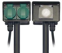 2-weg stopcontact met timer gebruik buitenshuis schuko Velleman - Velleman - thumbnail