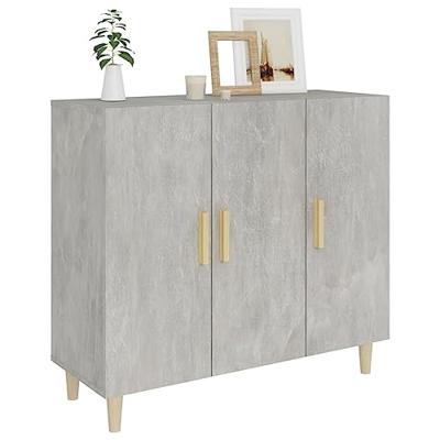 Dressoir 90x34x80 cm bewerkt hout betongrijs