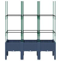 Plantenbak met latwerk 120x40x142,5 cm polypropeen grijs - thumbnail