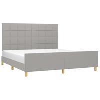 Bedframe zonder matras stof lichtgrijs 180x200 cm - thumbnail