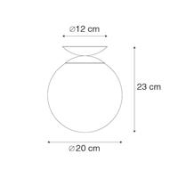 QAZQA Art deco plafondlamp zwart met goud glas - pallon - thumbnail