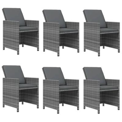 7-delige Tuinset met kussens poly rattan grijs - thumbnail