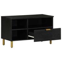 Tv-meubel 80x33x46 cm bewerkt hout zwart - thumbnail