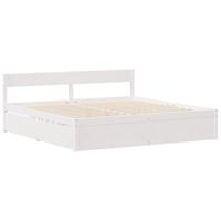 Bedframe zonder matras massief grenenhout wit 180x200 cm - thumbnail