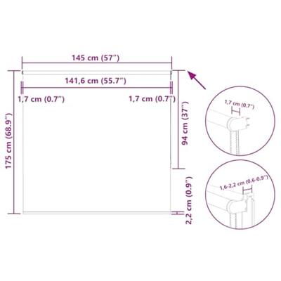 Rolgordijn verduisterend 145x175 cm stofbreedte 141,6 cm Rolgordijn verduisterend 145x175 cm stofbreedte 141,6 cm