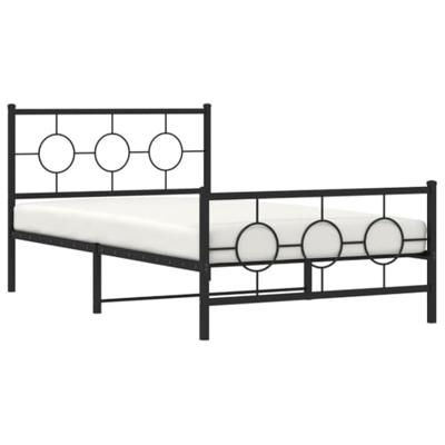 Bedframe met hoofd- en voeteneinde metaal zwart 107x203 cm Bedframe met hoofd- en voeteneinde metaal zwart 107x203 cm