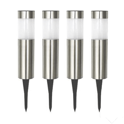Solar priklamp lucifer rvs padverlichting op zonne-energie (4 stuks)
