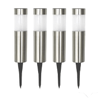 Solar priklamp lucifer rvs padverlichting op zonne-energie (4 stuks) - thumbnail