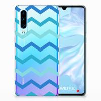 Huawei P30 | TPU bumper | Zigzag Blauw - thumbnail