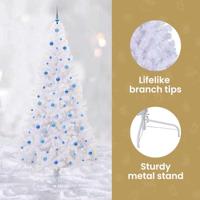 Kunstkerstboom met 300 LED Wit 240 cm PVC en staal - thumbnail