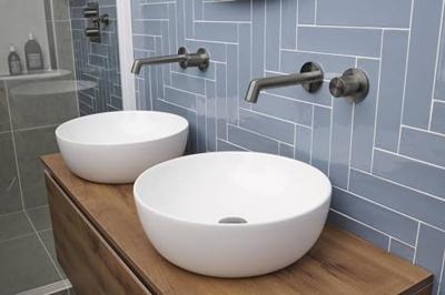 Ben Engraved Line afdekset voor inbouw wastafelkraan gunmetal pvd-coating