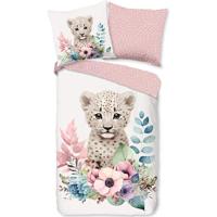 Good Morning Kinderdekbedovertrek "bloemen met een luipaard" - Multi - (140x200/220 cm) - Katoen - thumbnail