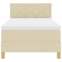 Boxspringbed met matras met matras Crème 90 x 190 cm Stof - thumbnail