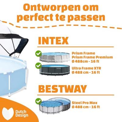 Exit zwembadoverkapping ECO rond 488 cm - universeel Exit zwembadoverkapping ECO rond 488 cm - universeel