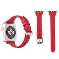 Eenvoudige manier lederen T Type horloge band voor Apple Watch serie 3 & 2 & 1 38mm(Red) - thumbnail