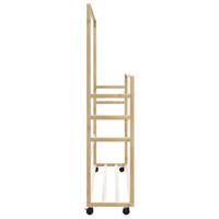 VidaXL Kledingrek met schappen en wielen 90x35x155 cm bamboe - thumbnail