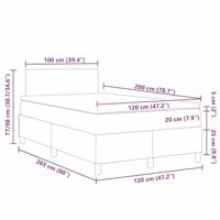 Boxspring bed Donkergrijs en Wit 203 x 120 x 88 cm - thumbnail